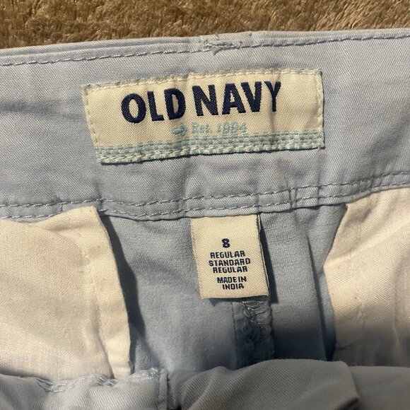 Old Navy Shorts Womens Sz 8 Medium Light Blue Chino Mid Rise Casual Basic - Picture 3 of 8